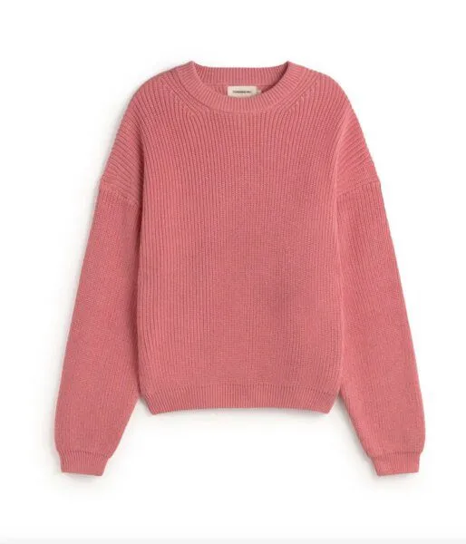 thinking mu thinking mu Carmen Knitted Sweater, Pink (coral pink), – Produktbild 2 von 4