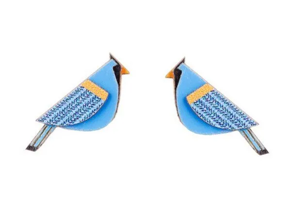 BeWooden BeWooden Holzohrringe Blue Cutebird – Produktbild 1 von 4