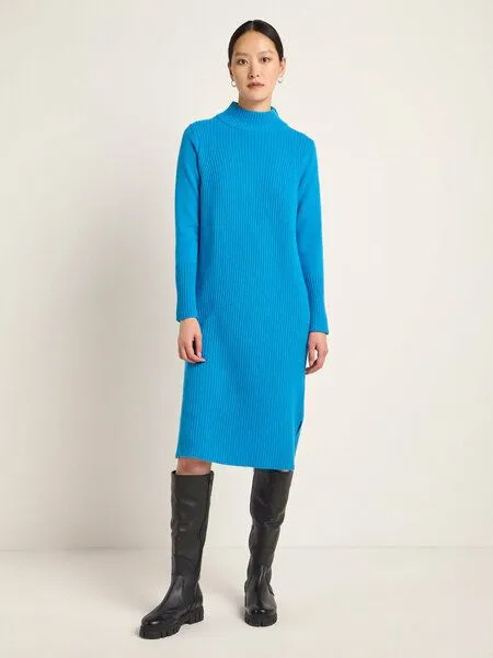 LANIUS LANIUS Strickkleid aus Bio-Merinowolle, Bright wave, – Produktbild 2 von 4