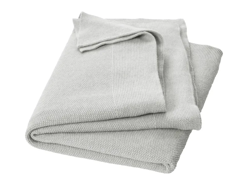 HANS NATUR HANS NATUR Babydecke Bio-Merinowolle Perlenstrick Maße 80 x 100 cm, Grau, – Produktbild 1 von 2
