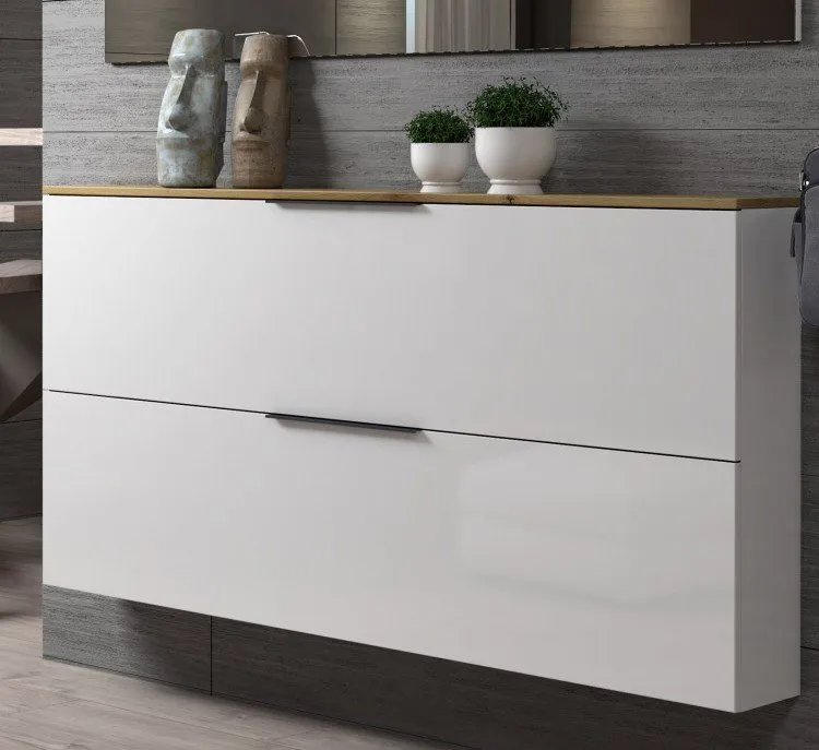Home affaire Schuhschrank SPACE, Schuhkipper, Schuhschrank,Schuhkommode, nur 19 cm Tief Ideal für schmale Flure, Breite 160 cm, Made in Italy, Hochglanzlack – Produktbild 3 von 5