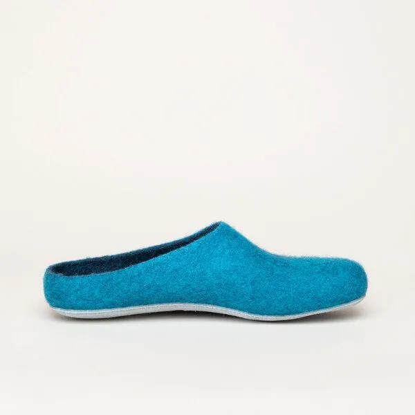 Magicfelt Magicfelt Filz-Hausschuh AP 701 aus 100% Merino-Wolle Pantoffeln für Damen & Herren mit Ledersohle, Petrol, – Produktbild 2 von 4