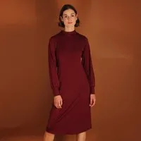 ManduTrap ManduTrap Tencel Turtleneck Kleid Noa in petrol oder berry, Violett, – Produktbild 1 von 1