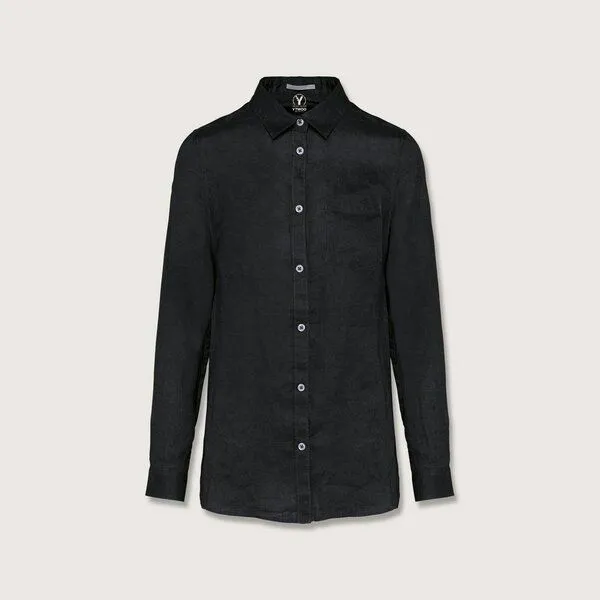 YTWOO YTWOO Damen Leinenbluse, Schwarz, – Produktbild 1 von 2
