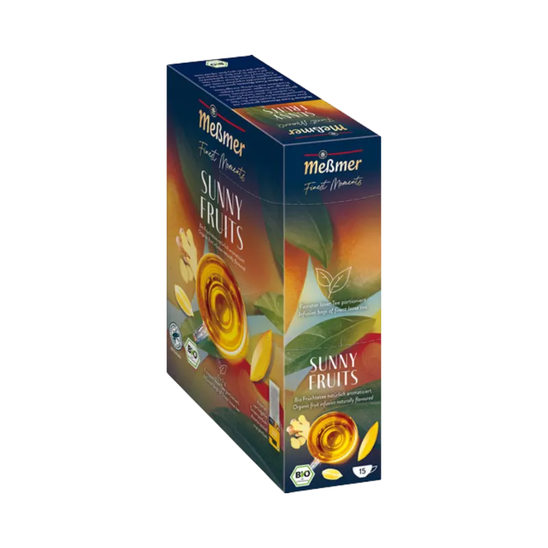 Meßmer Meßmer Finest Moments Bio Sunny Fruits, Früchtetee, Teebeutel im Kuvert, 2. Entnahmefach/displaytauglich, 45g – Produktbild 1 von 1