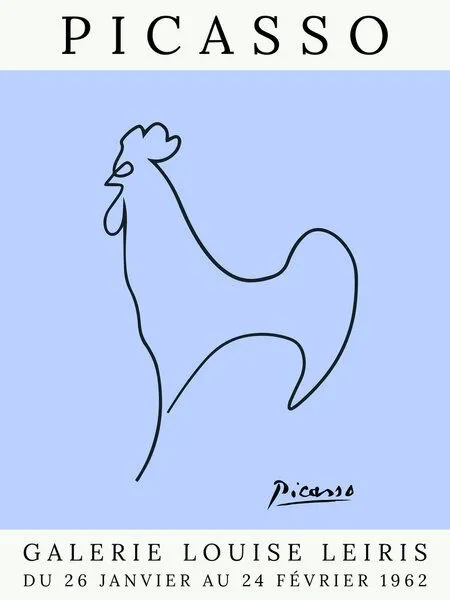 Photocircle Photocircle Poster / Leinwandbild - Picasso Hahn – violett – Produktbild 1 von 4