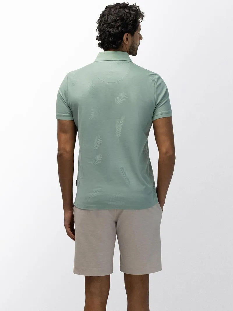 State of Art State of Art Polo Piqué Blattmuster Jade - Größe L, Grün, – Produktbild 5 von 5