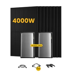 EcoFlow 2x EcoFlow STREAM Ultra, All-in-One Solaranlage mit Speicher, inkl. 8 Bifazialen Solarmodulen, by Powerness - 8 x 500Wp Bifaziale Full Black / ohne Zubehör / Selbstabholung – Produktbild 1 von 1