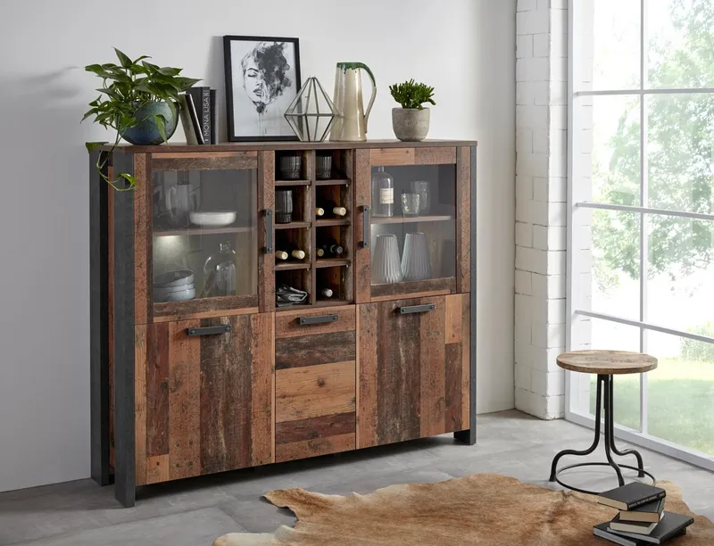 FORTE Highboard Clif, Breite 151 cm, Beige, – Produktbild 2 von 4