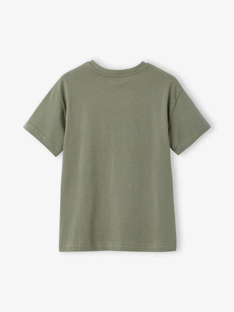 Vertbaudet Kinder T-Shirt zum Entdecken, Moosgrün, – Produktbild 2 von 3
