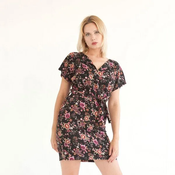 WiDDA berlin WiDDA berlin Kleid "Aster" aus Viskose mit Blüten, Schwarz, – Produktbild 2 von 4
