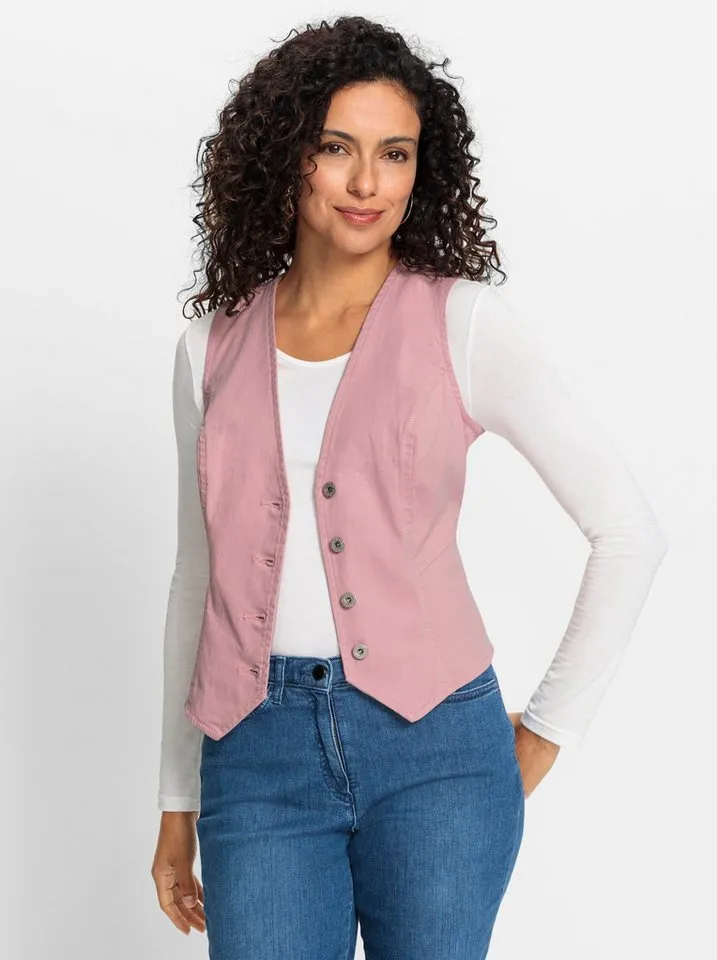 Witt Witt Jerseyweste Jeans-Weste, Rosa, – Produktbild 1 von 4