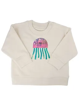 MelaDi Meladi Kinder Baby - Sweater aus Biobaumwolle - Qualle auf Natural Raw – Produktbild 1 von 1