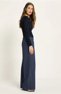 LANIUS Lanius Damen vegan Hose Gestreift Marineblau Weiß – Produktbild 1 von 1