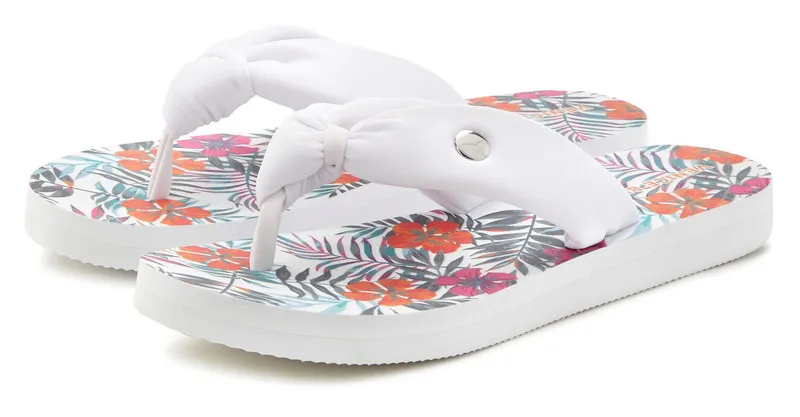 VENICE BEACH VENICE BEACH Sandale, Badeschuh, Sommerschuhe, Badelatsche, Flip Flop, Badeschlappe Badezehentrenner Zehentrenner mit wasserabweisender und leichter Sohle VEGAN, Weiß, – Produktbild 2 von 5