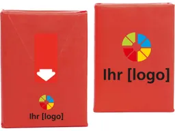 Taschentücher in FSC-Papierverpackung inkl. Aufdruck, Etikett rot – Produktbild 1 von 1