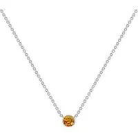 Eppi Eppi Silberne minimalistische Kette mit einem Padparadscha Saphir Glosie, Weiss, – Produktbild 1 von 1