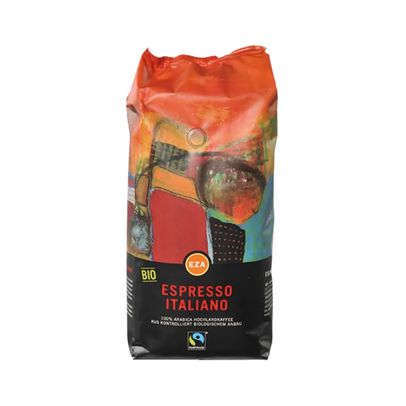 Espresso EZA Fairtrade Espresso Italiano, Bio-Kaffee, Ganze Bohne, 1kg – Produktbild 1 von 1