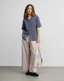 Rotholz Rotholz Damen vegan Hemd Bowling Melange Gesprenkelt Navy – Produktbild 1 von 1