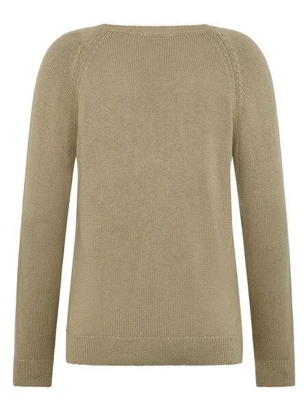 KnowledgeCotton Apparel KnowledgeCotton Apparel Leichter Rundhals-Pullover aus Bio-Baumwolle, Grün-twill, – Produktbild 3 von 3