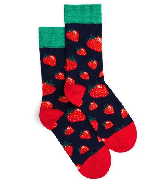 Natural Vibes Natural Vibes Socken mit Erdbeeren | Strawberries | Bio GOTS | Bunte Socken | Herren Damen Socken – Produktbild 1 von 3