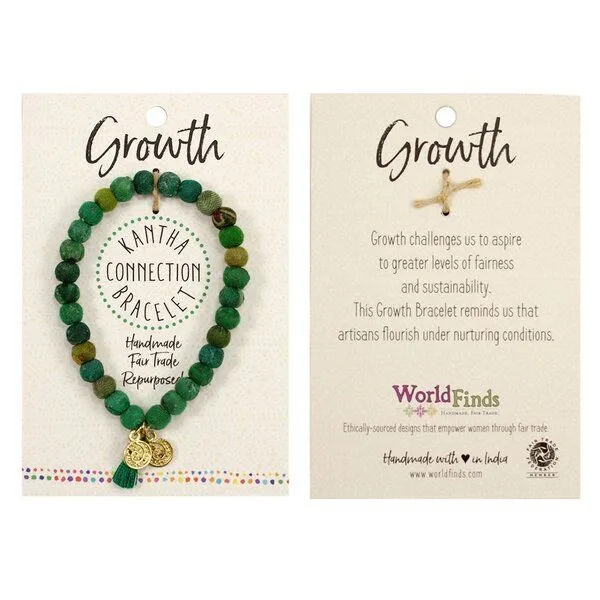 Worldfinds Worldfinds Kantha Armband "Connection", Grün, – Produktbild 1 von 4