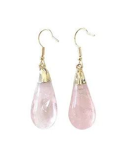 Crystal and Sage Rosenquarz Ohrringe vergoldet von Crystal and Sage – Produktbild 1 von 1