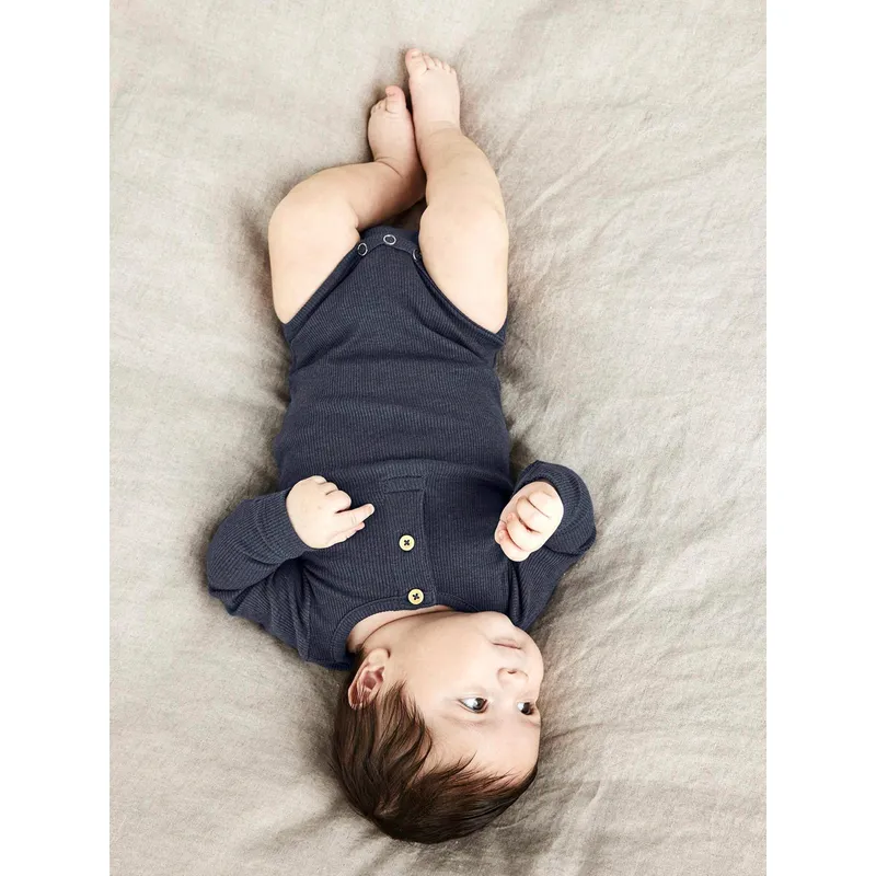 name it Name It Henley-Body langarm Rippqualität, Blau, – Produktbild 2 von 2