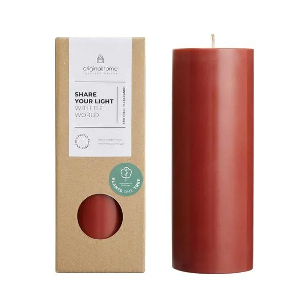 Originalhome Originalhome Geruchsneutrale Stumpenkerze – vegan & fair., Rot (warmes rot), – Produktbild 1 von 3