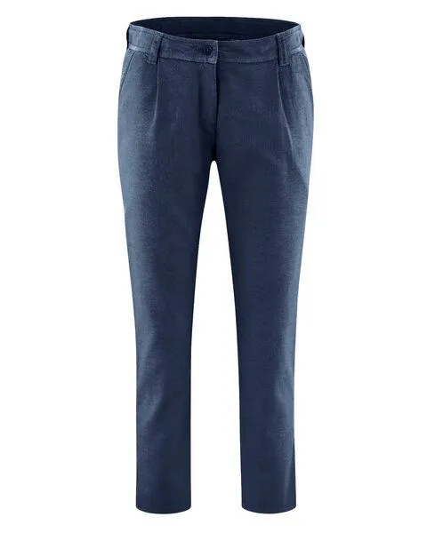 HempAge Hempage Damen 7/8 Bundfaltenhose Hanf/Biobaumwolle, Navy(blau), – Produktbild 1 von 4