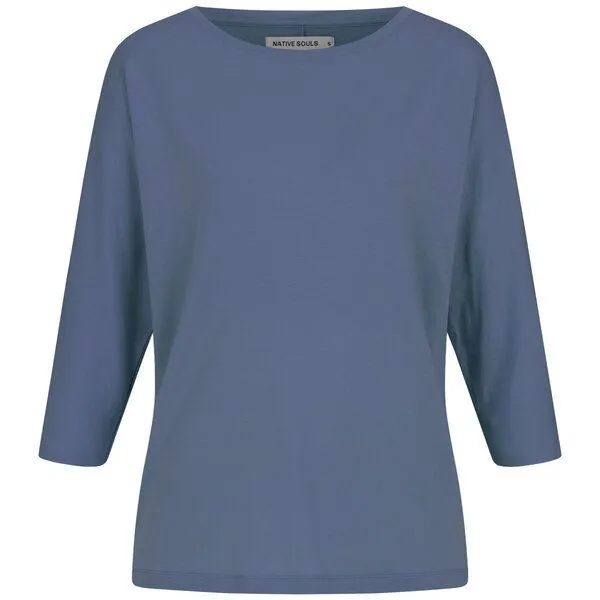 NATIVE SOULS NATIVE SOULS Lyocell 3/4-Arm Longsleeve Damen, Dark blue, – Produktbild 1 von 1