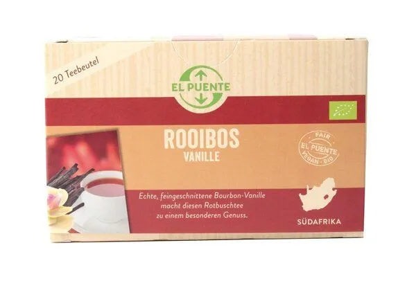 El Puente El Puente Rooibos Vanille - Bio-Tee 20 Teebeutel | Fair Trade | Bio-zertifiziert | Vegan | Glutenfrei, Mehrfarbig, – Produktbild 1 von 1