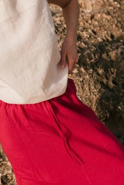 AmourLinen AmourLinen Ciara Schlupfrock aus Leinen, Viva magenta, – Produktbild 2 von 4