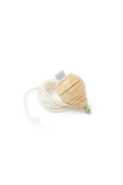 Me&Mine Mini-Kreisel aus Holz mit Schnur von Me&Mine, Grau, – Produktbild 1 von 2