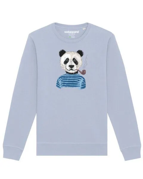 watapparel watapparel Sweatshirt Unisex Panda, Serene blue, – Produktbild 1 von 3