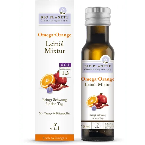 Bio Planète Omega Orange Leinölmixtur bio (100ml) – Produktbild 1 von 1