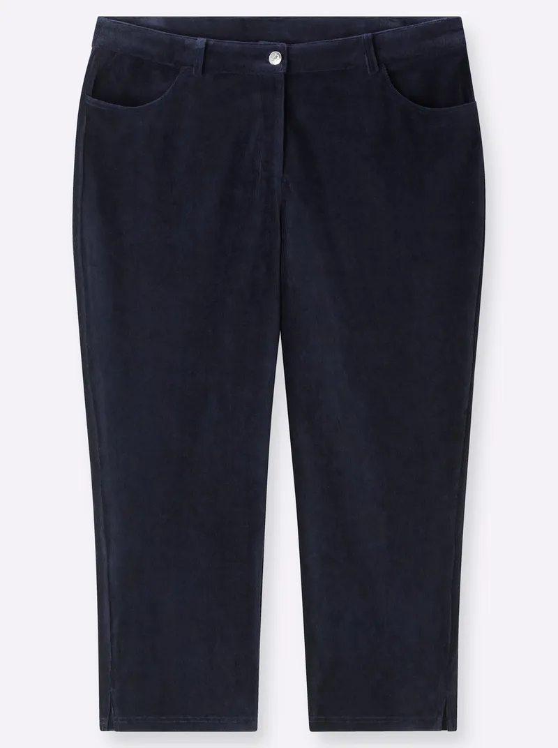 sheego Cordhose, Tiefblau, – Produktbild 1 von 2