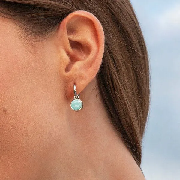 ALEXASCHA ALEXASCHA Silber Creolen mit Anhänger | Mix & Match, Minzgrün, – Produktbild 3 von 4