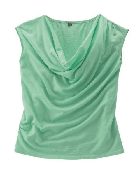 HempAge HempAge Wasserfallausschnitt Top Hanf/Biobaumwolle, Pistacio (grün), – Produktbild 1 von 4
