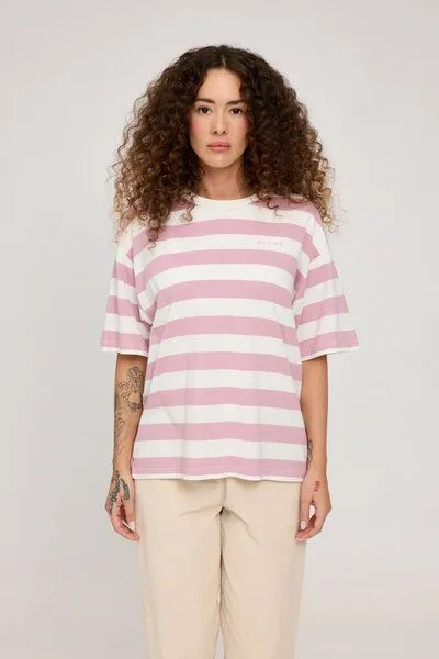 Mazine Mazine Gestreiftes T-Shirt, Pale mauve/offwhite, – Produktbild 1 von 4