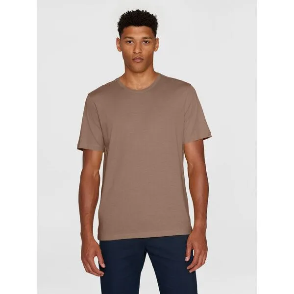 KnowledgeCotton Apparel KnowledgeCotton Apparel Basic T-Shirt O-Neck aus Bio-Baumwolle, Braun (chocolate malt), – Produktbild 1 von 3