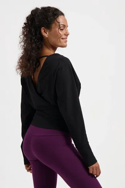 Urban Goddess Urban Goddess Ala Yoga Longsleeve Wrap Top, Onyx black (schwarz), – Produktbild 3 von 4