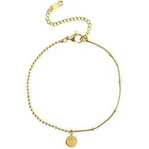 ELEKTROPULLI Feines Coin Armband in ca. 22 cm x 9mm (inkl. 6cm Verlängerungskette) von Elektropulli, Gold, – Produktbild 1 von 1