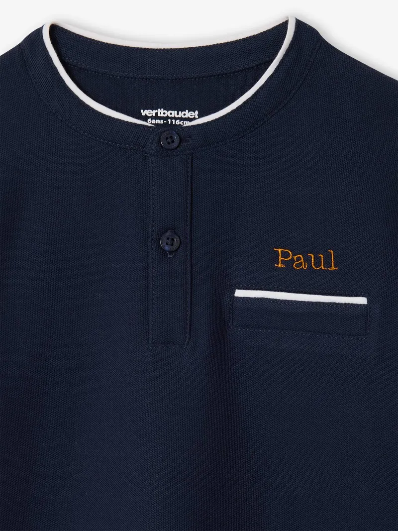 Vertbaudet Jungen Poloshirt mit Stehkragen, Marine, – Produktbild 2 von 2