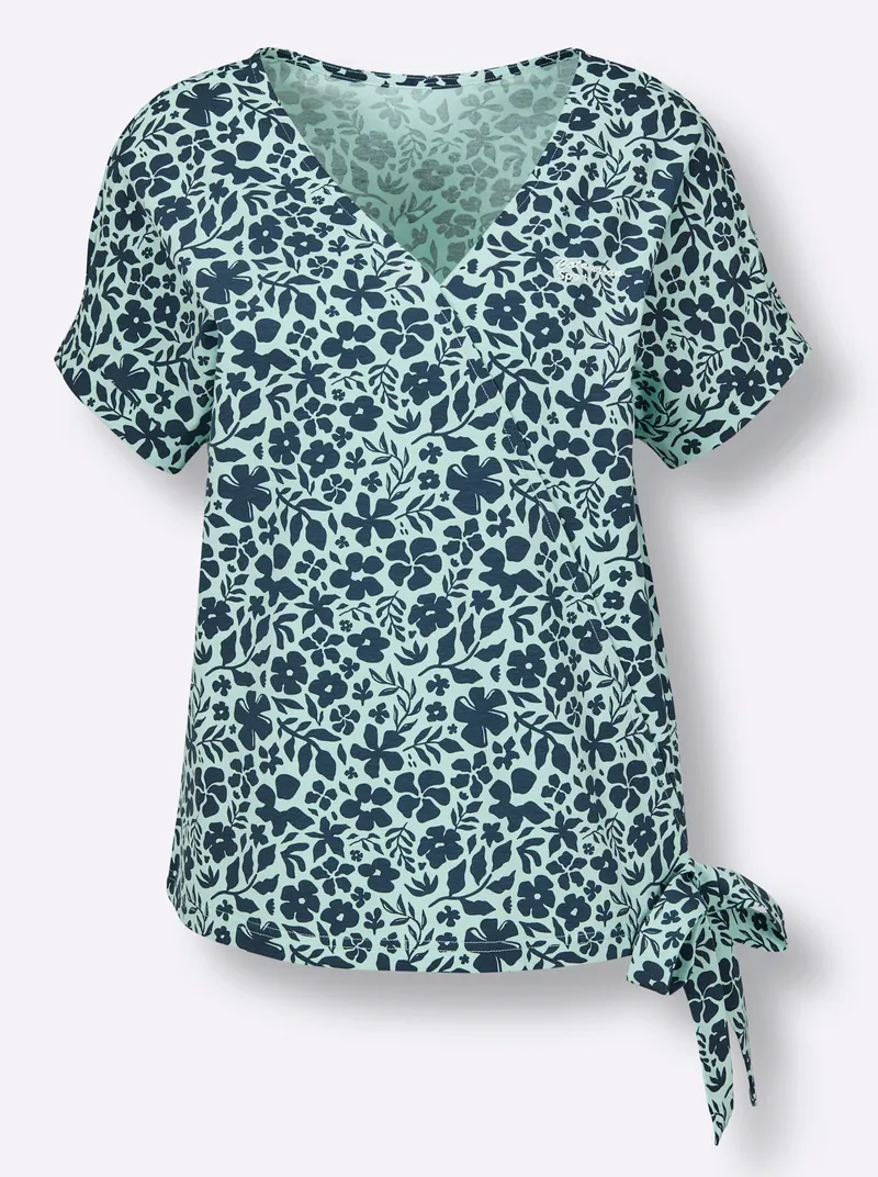 Catamaran Sports Funktionsshirt, Dunkelblau-mint-gemustert, – Produktbild 1 von 2