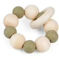 Grünspecht Greifling und Beißring aus Ahornholz mit Kautschukperlen, Wald Durchmesser 7 cm, Mehrfarbig, – Produktbild 1 von 1