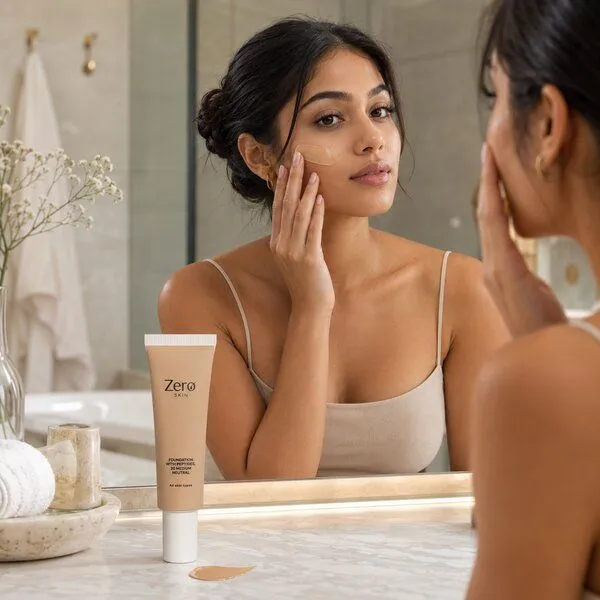 Zero Skin Zero Skin Foundation mit Peptiden, 20 Medium Neutral - 30 ml, hydratisierend mit Hyaluronsäure & Aloe Vera, 20 medium neutral, – Produktbild 2 von 4
