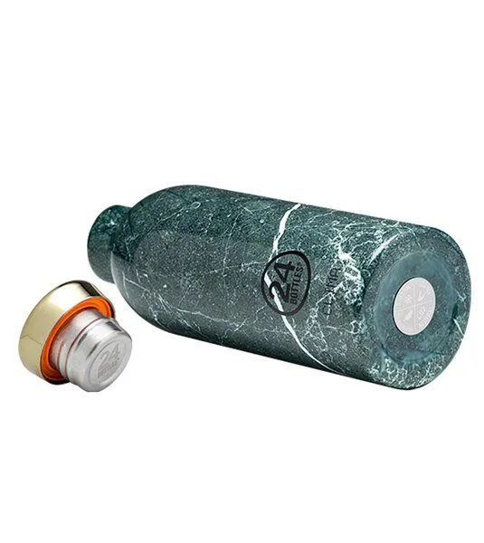 24bottles 24bottles 0,5l Thermosflasche - verschiedene Marmordesigns, Green marble, – Produktbild 3 von 3