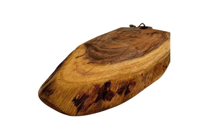 Online-Fuchs Servierbrett mit Griff, Schneidebrett aus Holz - auch als Dekoration in der Küche, Bastseil zum Aufhängen bereits angebracht, Beige, – Produktbild 3 von 4