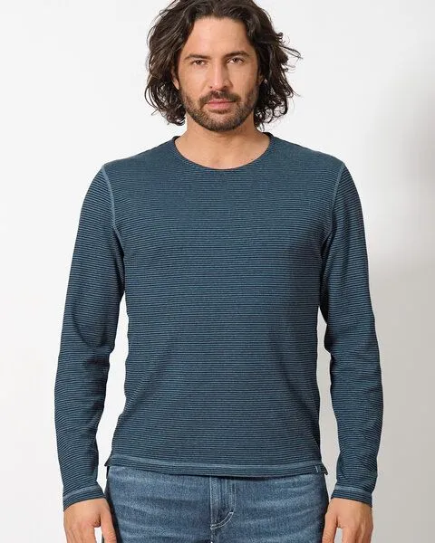 HempAge HempAge Herren Langarmshirt gestreift Hanf/Biobaumwolle, Black(blau), – Produktbild 1 von 3